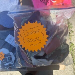 Assorted Leather Fabric Pieces